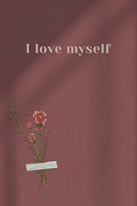Wall i love myself motivational quote