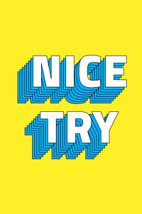 Retro layered nice try vector typography