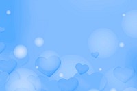 Cute heart blue background blank space