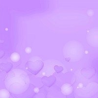 Vector heart bubble pattern purple background