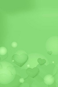 Lovely green background with hearts blank space