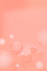 Abstract orange hearts background design space