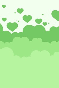 Vector heart above cloud green pastel background