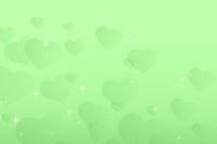 Vector sparkle heart pattern green background