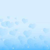 Lovely blue background with hearts copy space