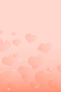 Lovely orange background  with hearts blank space
