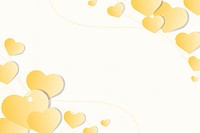 Vector heart  decorated border yellow background  