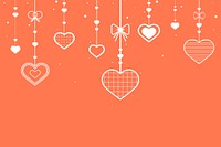 Orange background with danging hearts