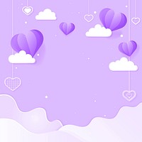 Background with purple hanging hearts