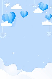 Background with blue danging hearts