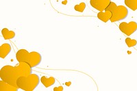 Yellow heart border background vector