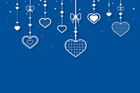 Blue background with hanging hearts