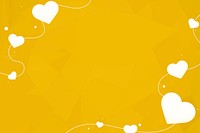 Abstract yellow frame with hearts design space