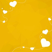 Abstract white heart yellow frame design space