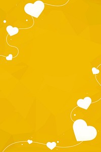 Abstract yellow border with hearts design space