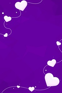 Lovely purple border with hearts blank space