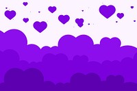 Cute purple heart border design space