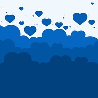 Abstract blue hearts background copy space