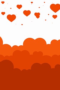 Vector heart and cloud colorful background