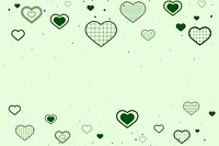 Abstract frame with green hearts design space
