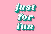 Just for fun retro 3D effect pastel typography