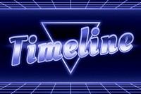 Neon blue futuristic timeline text typography