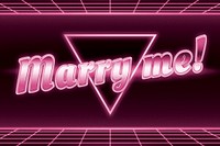 80s marry me neon typography grid pattern