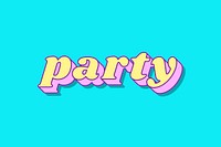 Party word bold typography vector