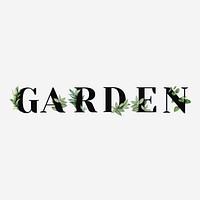 Botanical GARDEN psd text black typography
