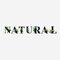 Botanical NATURAL text black typography