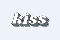 Kiss word retro typography vector