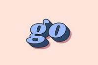 Go lettering retro pastel shadow font