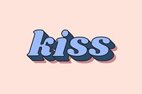 Kiss lettering retro shadow font typography