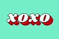 Retro XOXO text bold shadow font typography