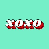Bold XOXO 3D retro lettering typography