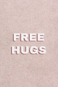 Free hugs word typography design 