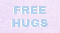 Free hugs lettering pastel shadow font
