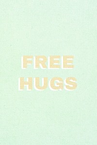 Free hugs pastel textured font typography