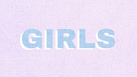 Girls colorful fabric texture typography