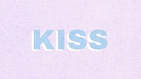 Kiss word textured font typography