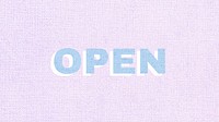 Open pastel textured font typography