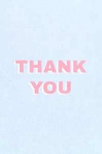 Thank you shadow word art typography