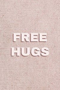 Vector free hugs word typography