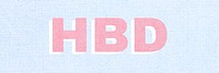 Pink HBD bold font typography