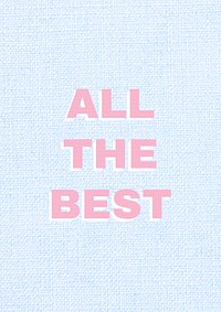 All the best message vector pink typography