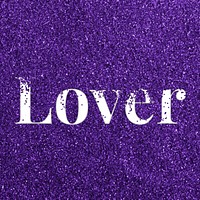 Lover glittery typography word