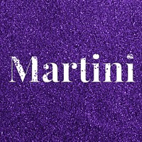 Glittery martini purple text typography word