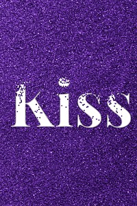 Kiss glittery typography text word