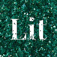 Lit glittery text typography word
