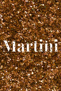 Martini glittery orange typography word